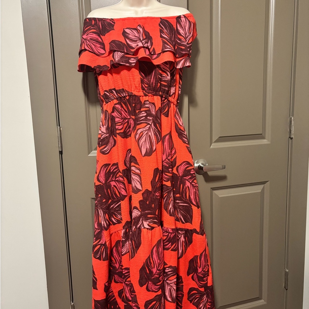 Sofia by Sofia Vergara Red and Black Floral Maxi Dress